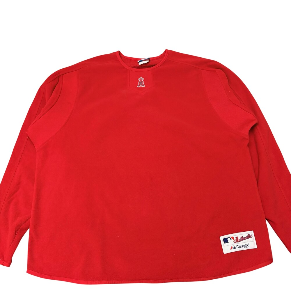 Vintage Los Angeles Angels Sweatshirt Mens XL Red MLB Baseball Majestic Fleece